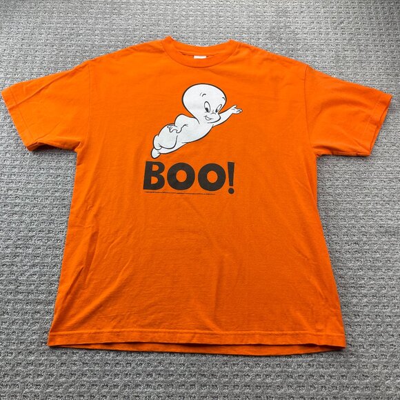 Vintage 2006 Casper The Friendly Ghost T-Shirt Men Extra Large XL Orange Y2K Tee - Picture 1 of 11